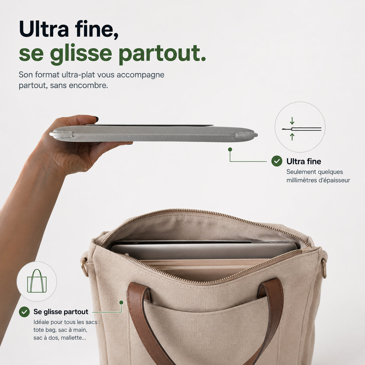 Housse ordinateur ultra fine et nomade
