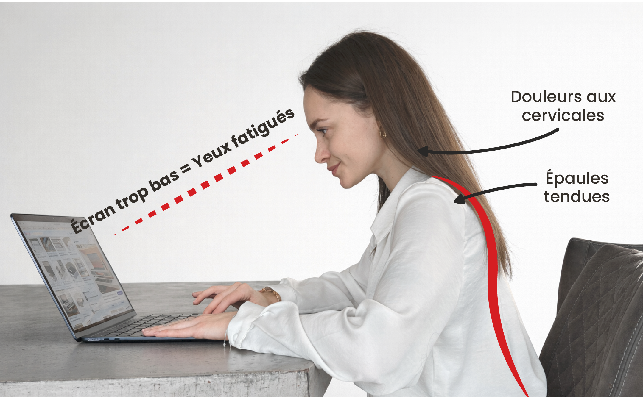 Nomad Station — housse ergonomique en cuir PE sur bureau